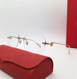 Optical Eyeglasses For Men and Women Retro 0171 Style Anti-blue light lens Square plate Frameless with box