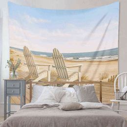 Tapestry Sea Beach Tapestry Hippie Wall Hanging Printed Thin Cloth Armchair Flo