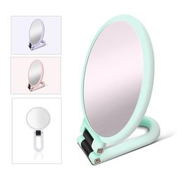 Double Sided Foldable Cosmetic Mirror Magnifying Makeup With Not Equipped Portable Candy Color 10X 15X Y200114