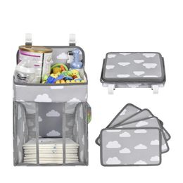 Baby Crib Hanging Storage Bag Diaper Nappy Organizer Cot Bed Organizer Bag Infant Essentials Diaper Caddy Kids Crib Bedding Sets 220531