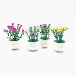 Decorative Flowers & Wreaths Lifelike Table Potted Ornaments With Pot Mini Simulation Fake Home Decor Artificial Aloe Vera BonsaiDecorative