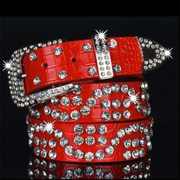 Ladies Rhinestone Belt Ladies Fashion Casual Belt Pin Buckle Versatile Decorative Pants Belt Jeans girdle