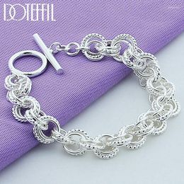 Link Chain 925 Sterling Silver Full Circle Bracelet For Women Man Charm Wedding Engagement Party Fashion JewelryLink Lars22
