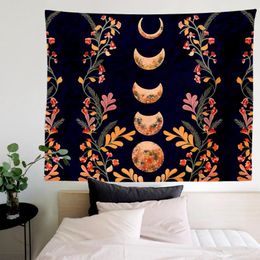 Tapestries Sun Moon Tapestry Wall Hanging Floral Vine Black And White For Bedroom Home DecorTapestries TapestriesTapestries