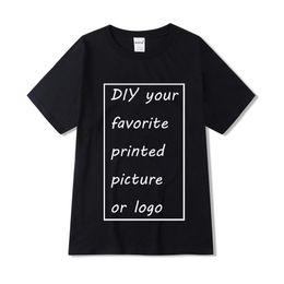 Customised Printed Leisure T Shirt Harajuku Women Tee DIY Your Like P o Or White T shirt Fashion Custom shirt 220713