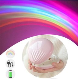 glowing night lamps UK - Rainbow Projection Led Party Glowing Decoration Night Light 360° Rotation Colorful Lamp Projector Photography Selfie Atmosphere Props Power for USB