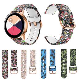20mm 22mm Printing Silicone Straps Watchbands for Samsung Galaxy Watch Active 42mm Gear Sport S2 fashion classic Bracelet Bands Strap