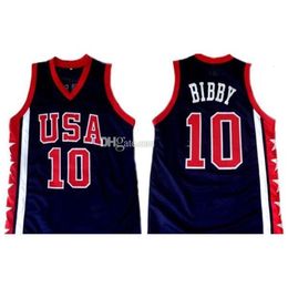 Nikivip #10 Mike Bibby Team America Navy Blue White Retro Classic Basketball Jersey Mens Stitched Custom Number and name Jerseys