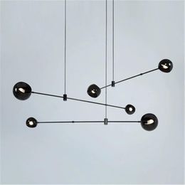 Pendant Lamps Nordic Simple Vibrating Long American Wrought Iron Chandelier European Retro Modern Bedroom Living Room LampPendant