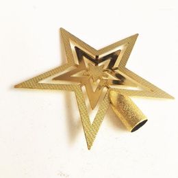 Christmas Decorations Golden Three-dimensional Five-pointed Star For Tree Decoration Accessories Top