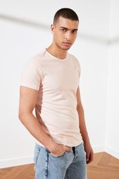 Trendyol Black Men's T-Shirt Presser - Cotton Neck Short Sleeve TMNSS19BO0001 220505