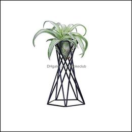 Modern Style Iron Art Tabletop Metal Air Plant Holders Stands Containers Flower Racks In Stock Drop C0125 Drop Delivery 2021 Pot Kitchen Sto