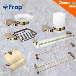 Frap Clearance Sale Bathroom Hardware Sets Towel Rack Bath Toilet Paper Holder Toothbrush Holder Bathroom Accessories F14 T200425