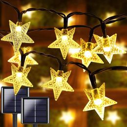 Strings Modes Solar Powered Fairy Light String Outdoor Waterproof Star Twinkle Decor For Garden Lawn Patio Xmas Wedding HolidayLED LED