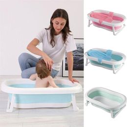 Bathing Tubs & Seats Easy Folding Baby Bath Tub Portable Shower Eco-friendly Born Bathtub with Non-slip Cushion Adjustable Kids222b1