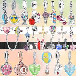 925 bracelet charms for Pandora charm set Original box Cute Rabbit Pendant Safety Chain European Bead necklace charms jewelry