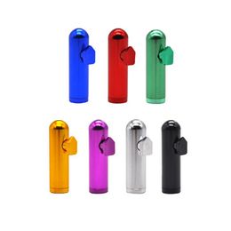 Smoking Colourful Aluminium Alloy Seal Adjustable Nose Snuff Snorter Sniffer Dry Herb Tobacco Spice Miller Storage Bottle Philtre Bullet Shape Pipes DHL Free