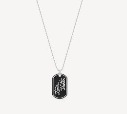 Black glue dropping military brand chain Necklace signature tab Necklace