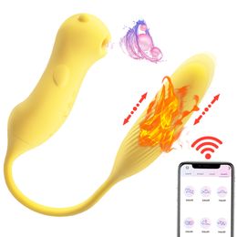 APP Control Sucking Vibrator Female Clitoral stimulator Sucker Impulse vibration Dildo sexy Toys Goods For Adults