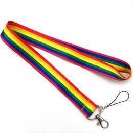 30pcs Rainbow Mobile Phone Straps Neck Lanyards for keys ID Card CellPhone USB holder Hang Rope webbing