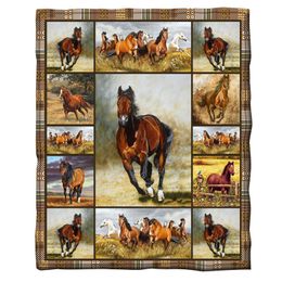 Blankets Galloper 3D Blanket Comfy Flannel For Sofa Couch Office Nap Travel Bedding Bedspread Air Conditioning BlanketsBlankets