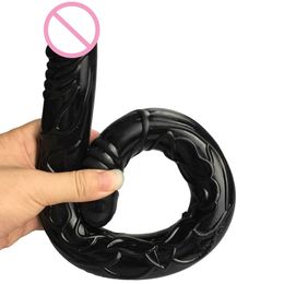 50cm Long Dildo Soft Double Dong Big Flexible Penis Glans Dick 20inch Silicone Anal Plug Virgina Huge sexy Toy Product For Women