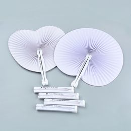 New European wedding supplies white love blank paper fan wholesale