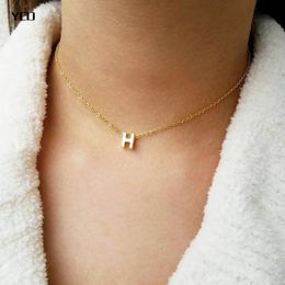 Pendant Necklaces Fashion A-Z Letter Initial Necklace Gold Silver Tennis Chain Choker For Women Jewellery AccessoriesPendant