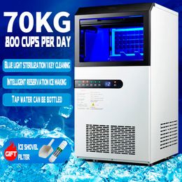 Commercial Ice Maker Fully Automatic 45KG 70KG /24H Cube Ices Making Machine Automatics Square Use 220V/110V