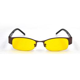 Sunglasses Men Semi Rimless Yellow Lens Night Vision Glasses Fashion Women High Definition Rectangle Driving Eyeglasses Spectacles D5