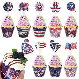 cake decorations supplies UK - Other Festive & Party Supplies 16pcs set Happy 4th Of July Cake Topper Independence Day American USA Patriotic Sign Red Blue Decoration Supp