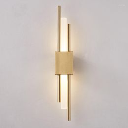 Wall Lamp Bedside Modern Bedroom Gold Sconce Creative Long Bar Indoor Lighting Fixtures Luminaire Minimalist Decor LightWall