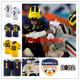 NCAA Michigan Wolverines Football Jersey 10 Tom Brady 12 Cade McNamara 16 Denard Robinson 21 Desmond Howard 30 Daxton Hill 88 Jake Butt 97