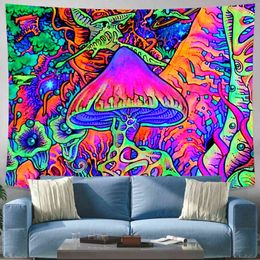 Mushroom Indian Mandala Carpet Wall Hanging Bohemian Gypsy Psychedelic Witchcraft J220804