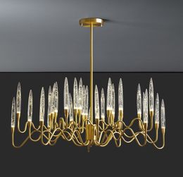Modern light luxury style crystal chandelier creative high-end restaurant chandelier American simple lamp