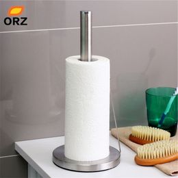 ORZ Stainless Steel Roll Paper Stand Holder Rack Tissue Box Toilet Paper Holder Kitchen Storage Organizer Bathroom Shelf T200425