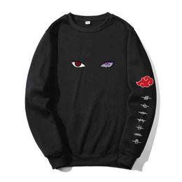 Akatsuki Cloud Symbols Print Hoodies Sweatshirt Japanese Streetwear Pullover Fashion Harajuku Men Women Oversized Tops G220429