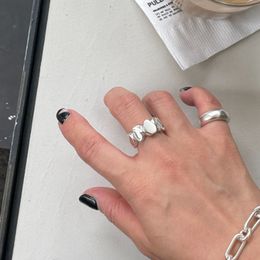Ins Fashion Blogger With The Same Paragraph 925 Sterling Silver Ring Irregular Heavy Industry Special-Shaped Cold Simple Jewellery