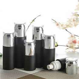 black cream containers UK - Frosted Black Glass Bottle Jars Cosmetic Face Cream Container Skin Care Lotion Spray Bottles 20ml 30ml 40ml 50ml 60ml 80ml 100ml26313y