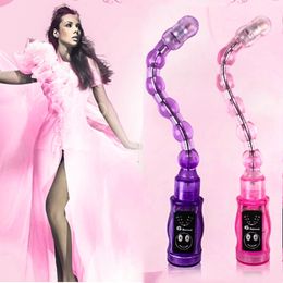 Waterproof Beads Butt Plug Trainer GSpot Vibrator Flexible Bendable Beginner Masturbation 6 Speed Vibrating sexy Toys for Women