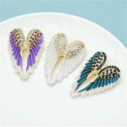 Classic Rhinestone Angel Wings Brooch Pins 3 Colours 2021 Sparkling Jewellery Gift Feather Designer Brooches GC1352