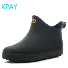 Summer Rain Boots Men Short Tube Non-slip Waterproof Gumboots Men Fashion Galoshes Kitchen Fishing Rubbers Boots