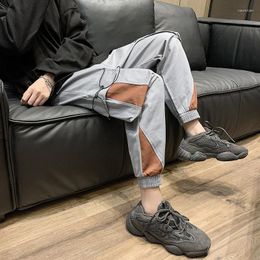Men's Pants Men Black Cargo For Joggers Sweatpants Trousers Male Grey Jogging High Waist Korean Streetwear SplicedMen's Naom22