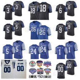 Chen37 NCAA Football Kentucky Wildcats College 9 Davonte Robinson Jersey Men 29 Yusuf Corker 81 Isaiah Epps 0 Kavosiey Smoke 10 Asim Rose Jr 4 Josh