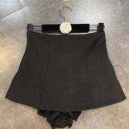 DEAT Women Shorts High Waist Fashion Spring Summer Ladies Solid Color A-line Shorts HR399 210709