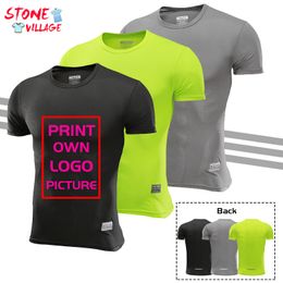 Custom Brand Quick Dry Short Sleeve Sport T Shirt Gym Jerseys Fitness Clothes Trainer Running T shirt Mens Breathable Sportswear 220722