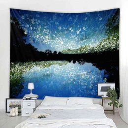 Mandala Boho Wall Decor Carpet Home Decor Tapestry Beautiful Nature Forest Starry Decorative Carpet J220804