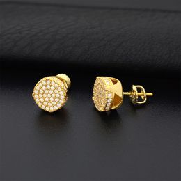 Charming Fashion Yellow White Gold Plated Sterling Silver Bling Moissanite Diamond Earrings Studs Nice Gift for Friends