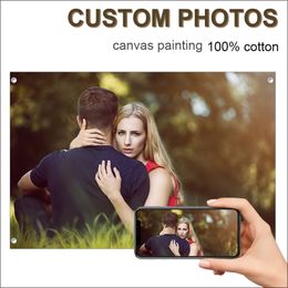 Customise Your on Canvas Custom ter Waterproof Printing Art Weddings Animal Pos and Prints Home Decor 220614