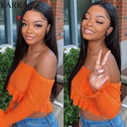 Straight HD Transperante Lace Front Wig Human Hair Pre Plucked 13x4 For Black Women Remy 180% 220609